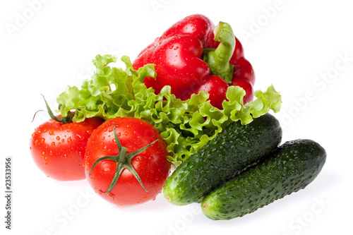 set fresh vegetables