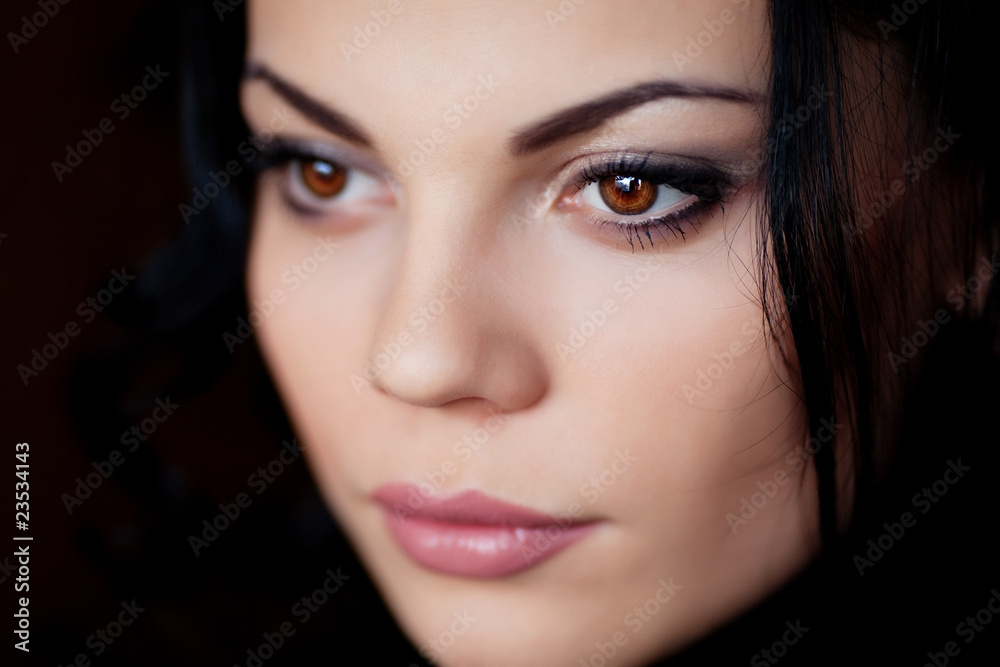Fototapeta premium Closeup portrait of beautiful woman