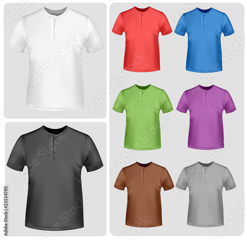 Colored polo shirts. Photo-realistic vector illustration.