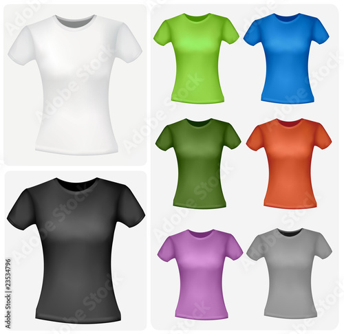 Colored shirts (women). Photo-realistic vector illustration.
