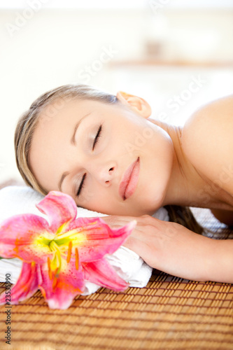 Portrait of a delighted woman having a massage