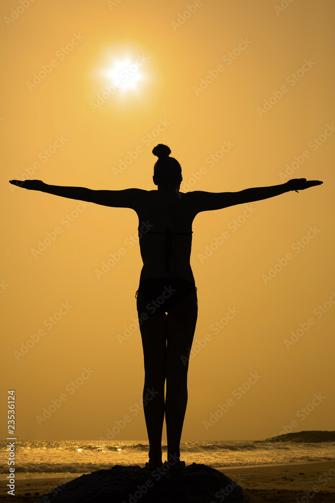 Yoga standing pose silhouette