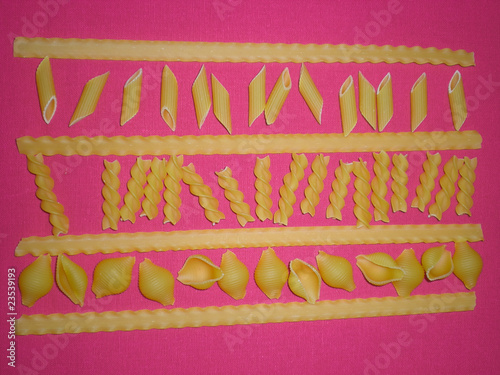Different kinds of Italian pasta