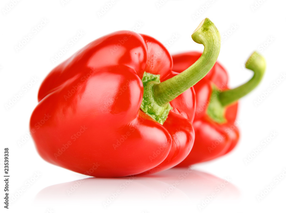 fresh red pepper fruits isolated