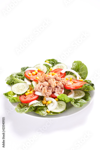 salad tuna tomato corn and onion