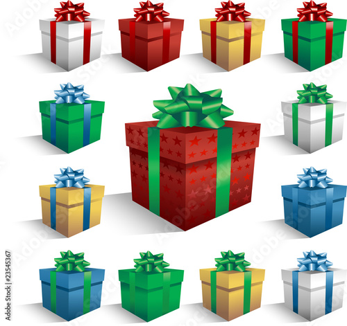 Vector gift boxes