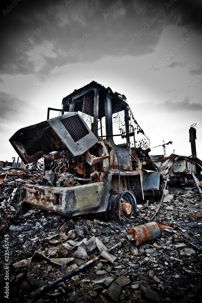 Fototapeta premium Derelict forklift truck