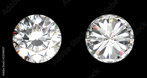 top and bottom view of large diamond