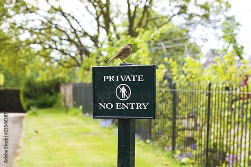 No Access Sign Robin Bird