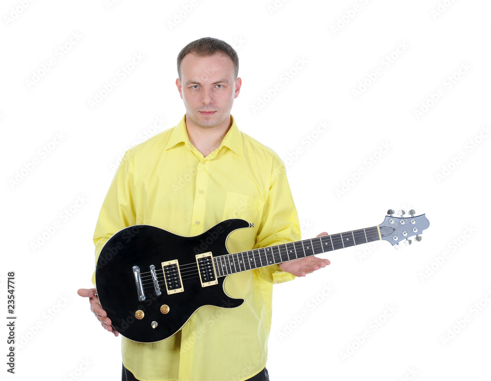 young man with a guitar.