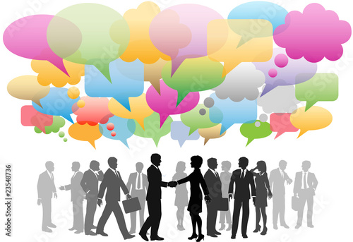 Business social media network speech bubbles company