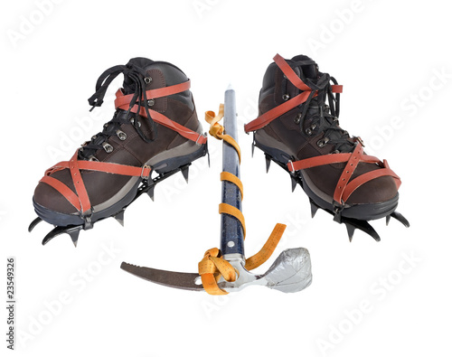 Vintage Crampons and Ice Axe.