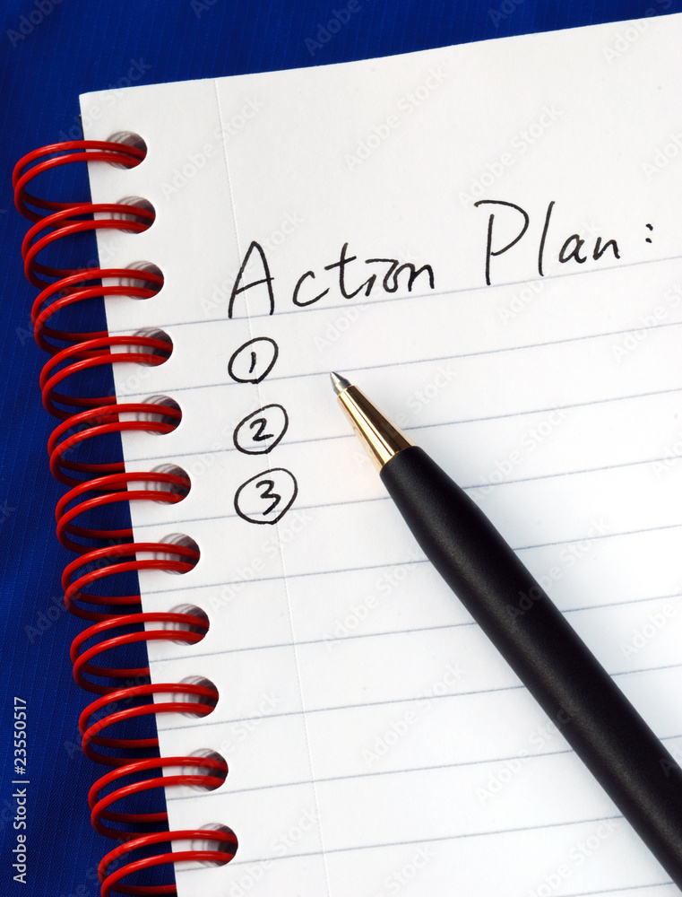 © JohnKwan - Prepare the action plan in a writing pad isolated on blue © JohnKwan - Prepare the action plan in a writing pad isolated on blue