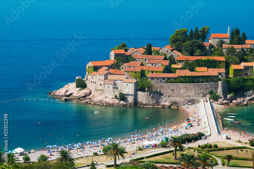 Fototapeta Naklejka Na Ścianę i Meble -  Sveti Stefan resort island-hotel in Montenegro