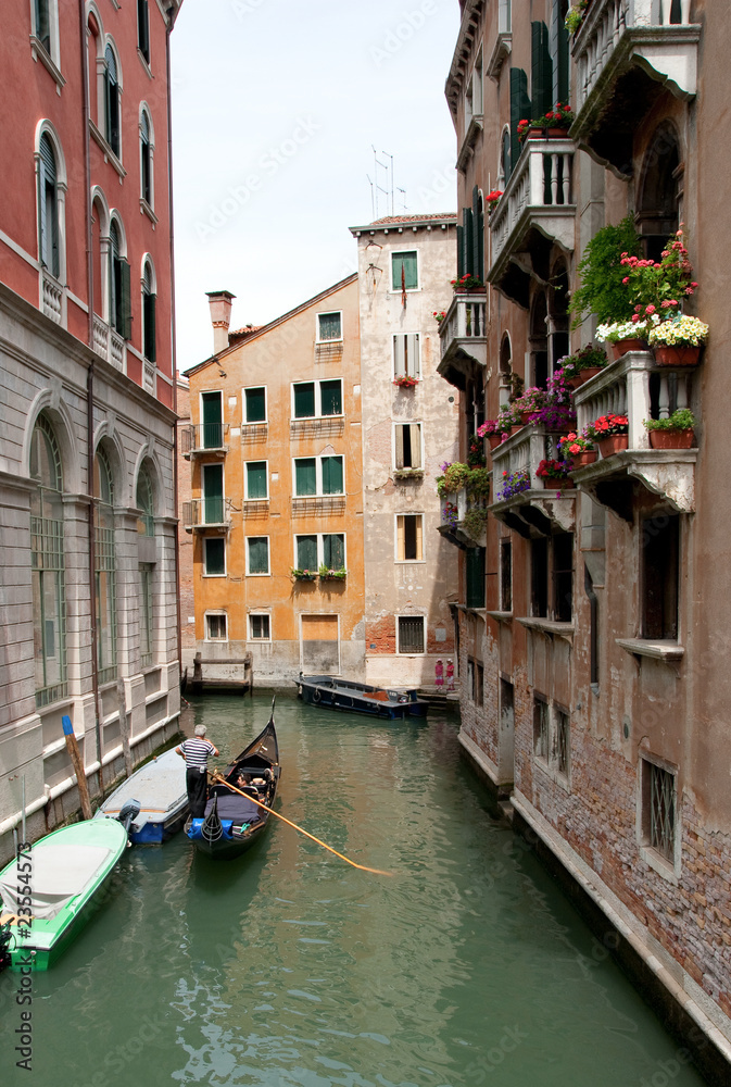 Venice Canal with Gondola