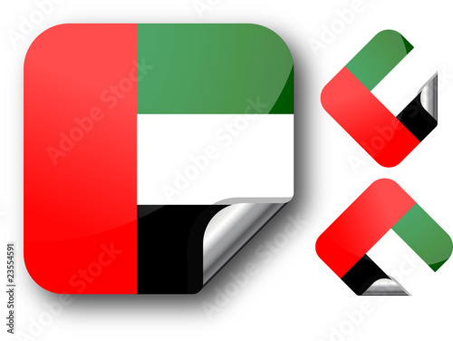 Sticker with united arab emirates flag