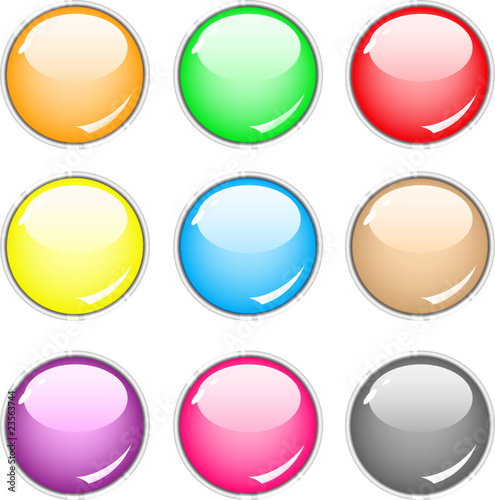 Simple empty buttons of different colors