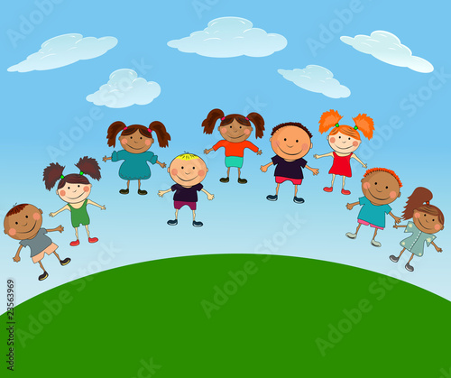 vector happy kids