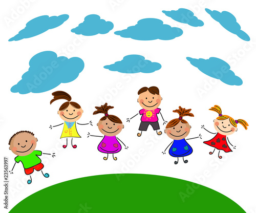 vector happy kids