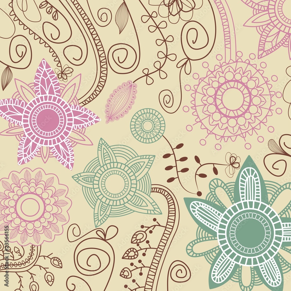 Fototapeta premium Retro floral pattern