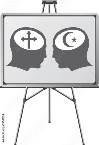 brains of religious fanatics in easel