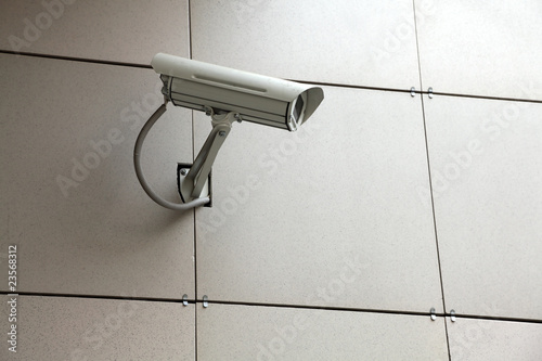 Video camera on a building wall
