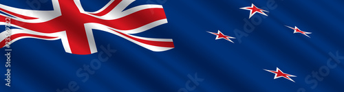 New Zealand Flag in the Wind