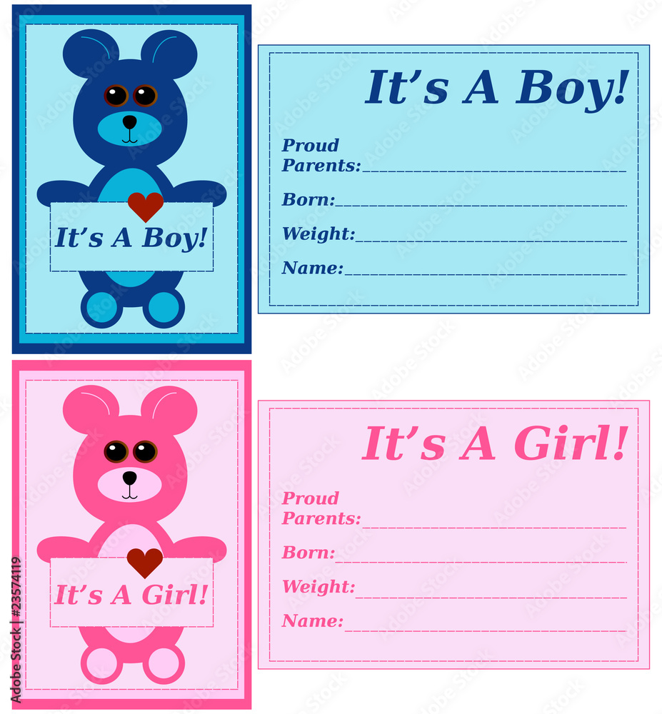 Set of Birth Announcements Set of Birth Announcements