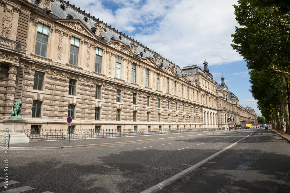 Louvre museum facade. Paris, France
