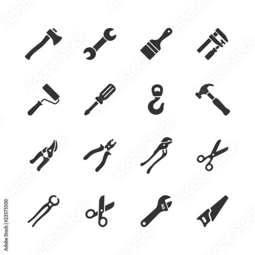 Diverse Werkzeuge in Schwarz