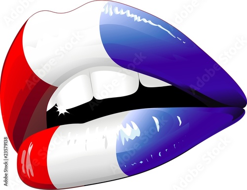 Labbra Sensuali Bandiera Francia-Lèvres Drapeau France
