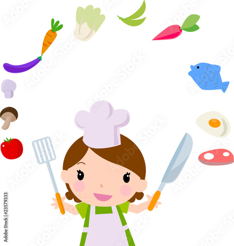 Funny kitchen girl