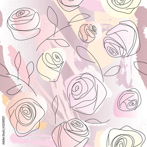 draw rose pattern