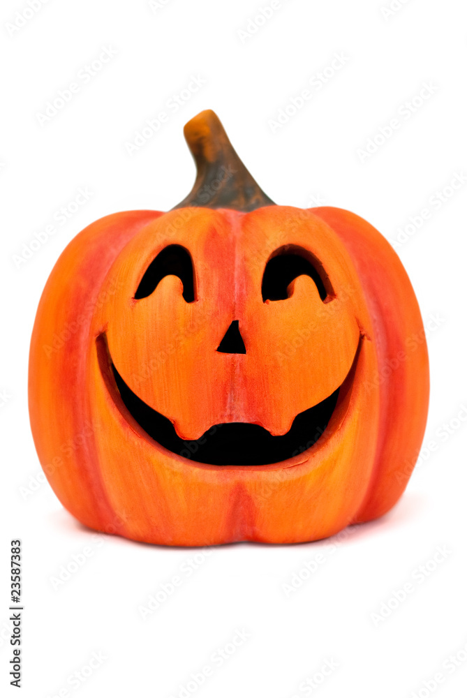 Fototapeta premium Orange Halloween pumpkin isolated on white.