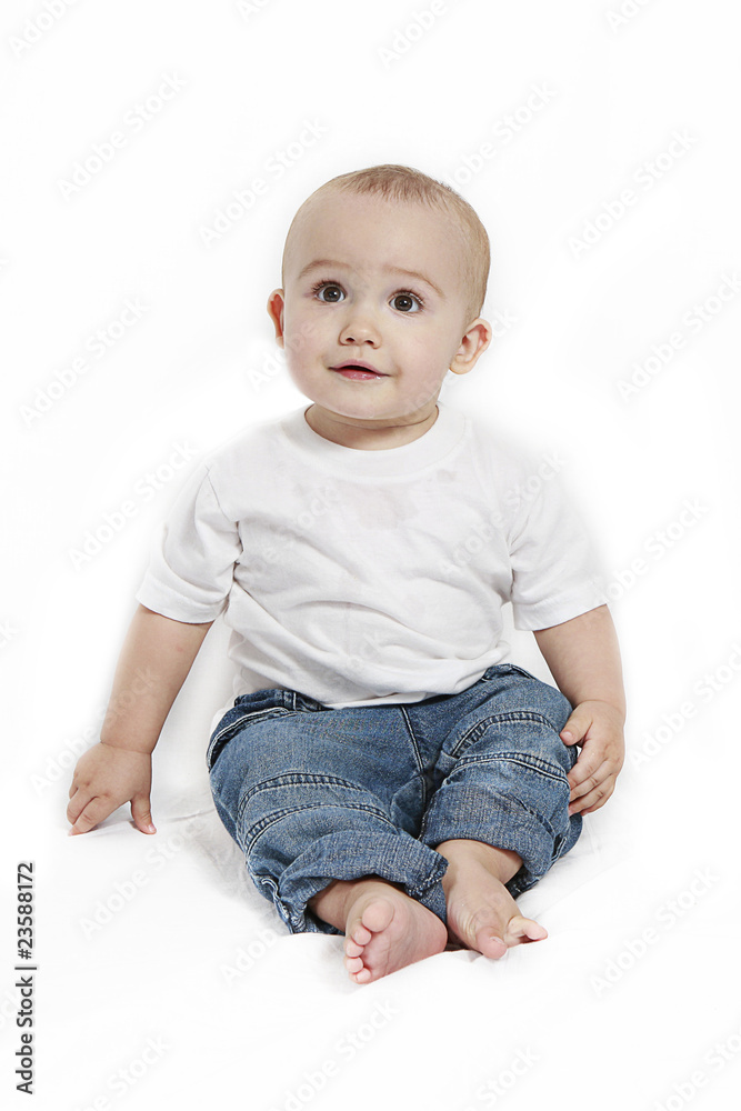 Cute Little Boy taken closeup on white Cute Little Boy taken closeup on white