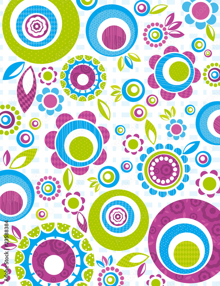 Fototapeta premium color flowers on white background