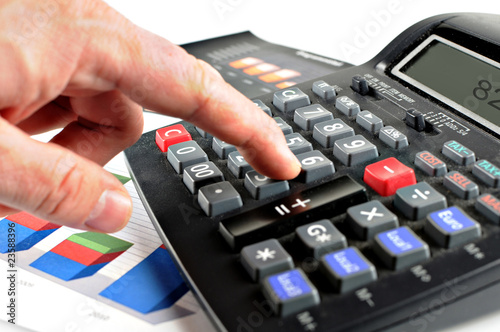 someone presses the keys in a calculator