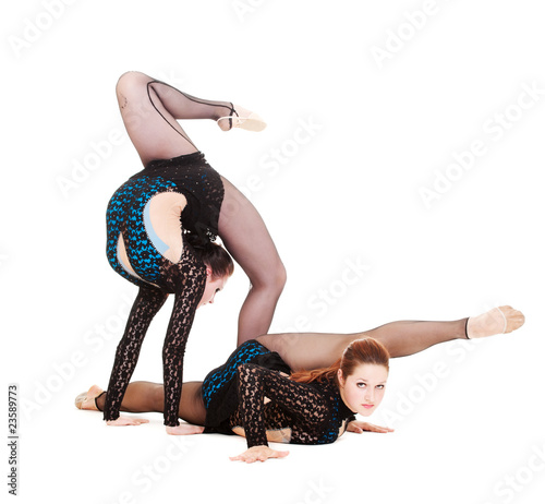 two pretty gymnasts photo