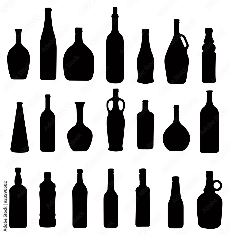 many bottles silhouette many bottles silhouette