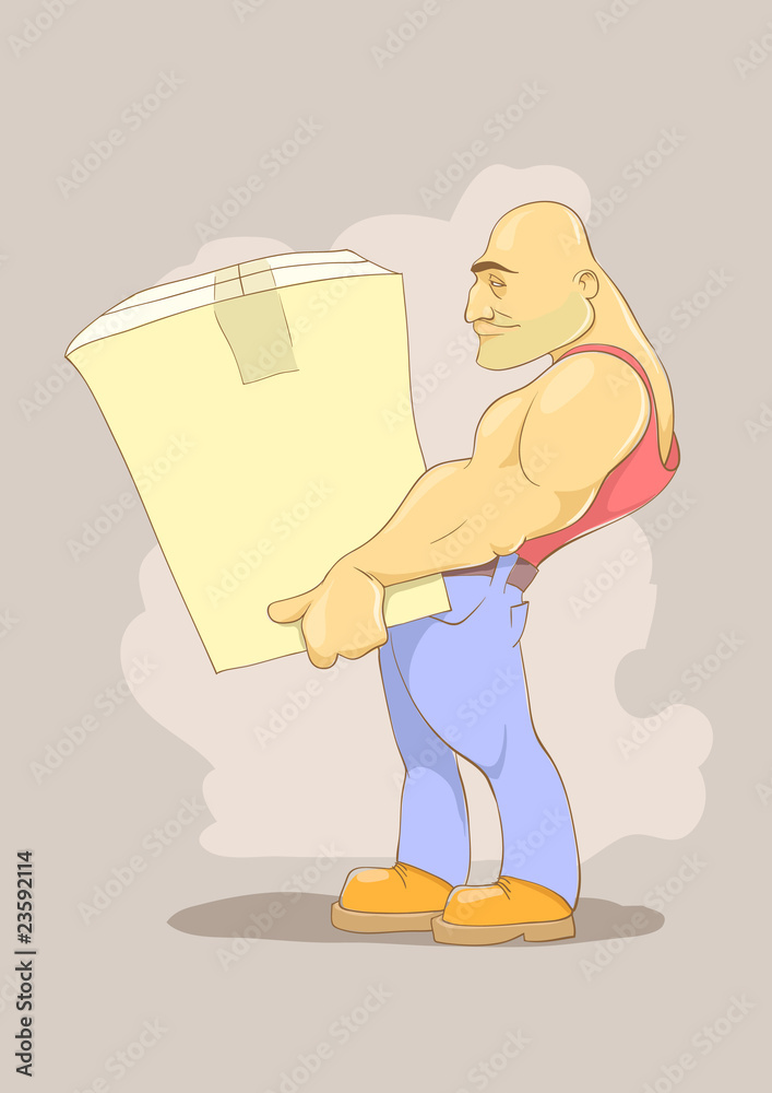man with box man with box