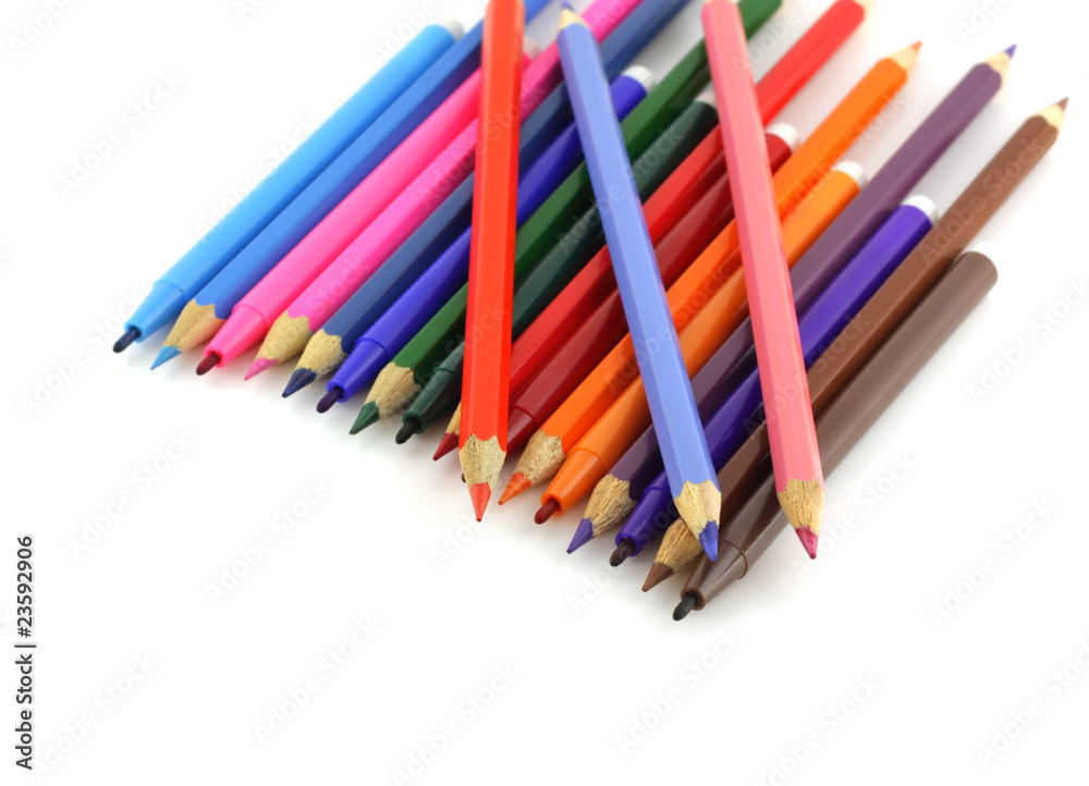 Fototapeta premium Color pencil end felt-tip pen