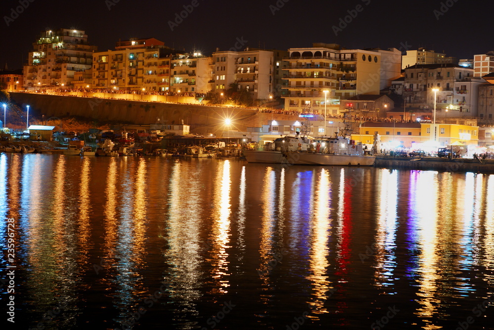 Termoli harbor by night