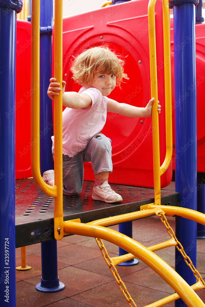 Fototapeta premium beauty little girl on playground