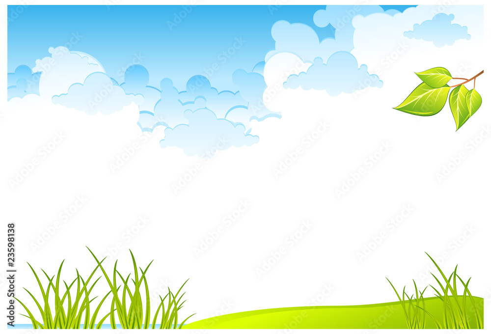 Obraz premium Grass field and sky