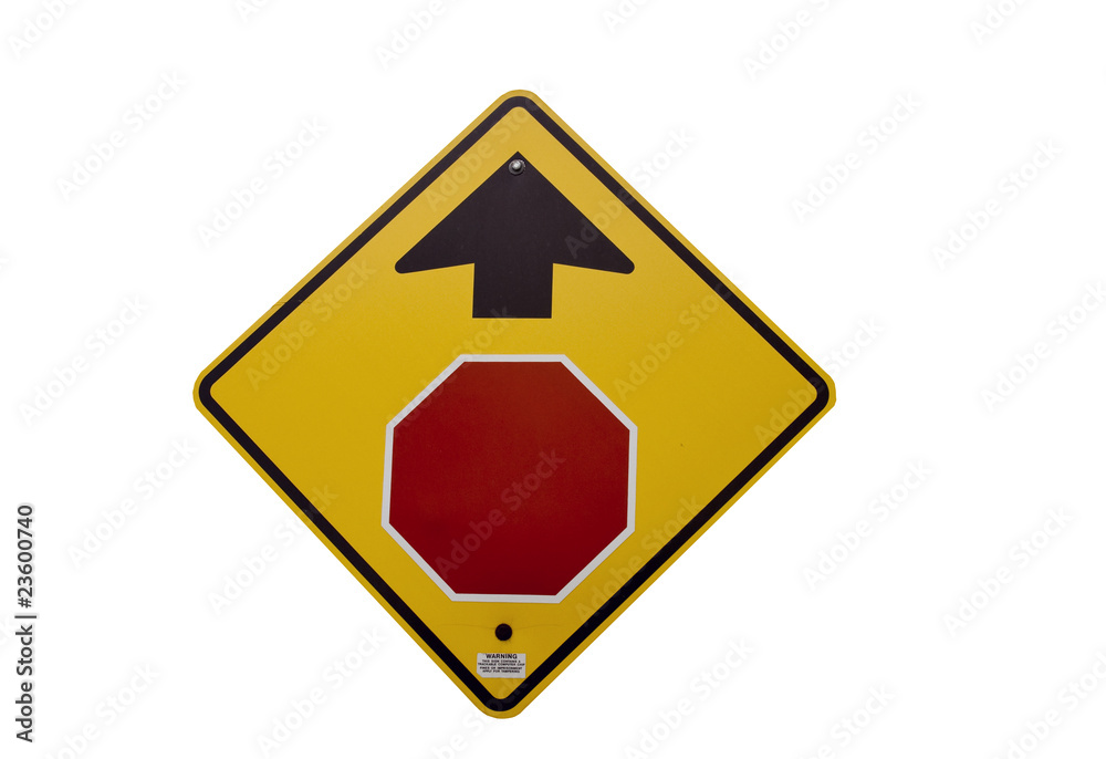 stop ahead warning sign isolated stop ahead warning sign isolated