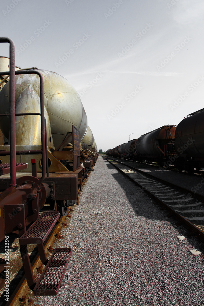 Naklejka premium Railway and wagons