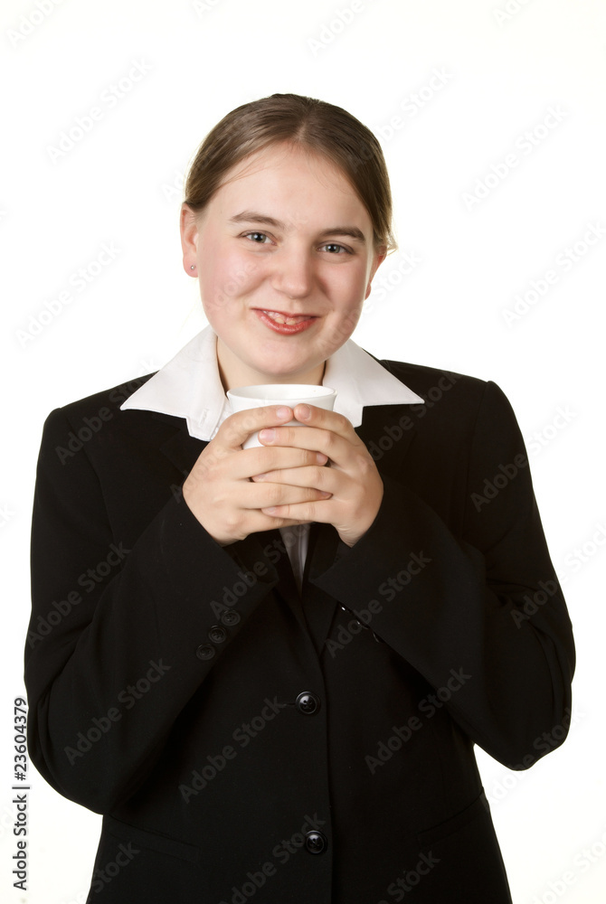 young business woman with coffee young business woman with coffee