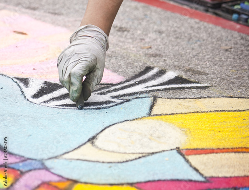 chalk art on a sidewalk