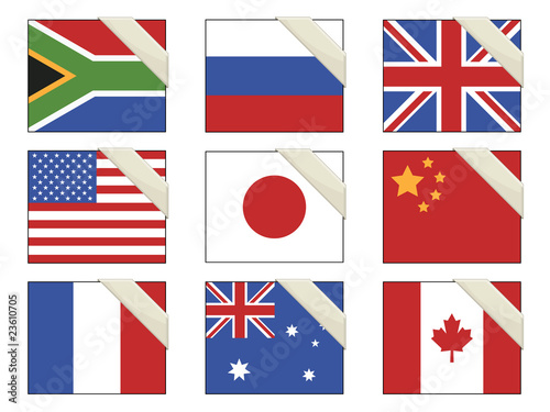 flags with ribbons