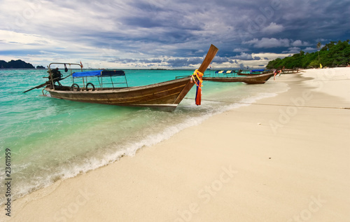 Thai boat near the beach. Phi Phi island. Thailand